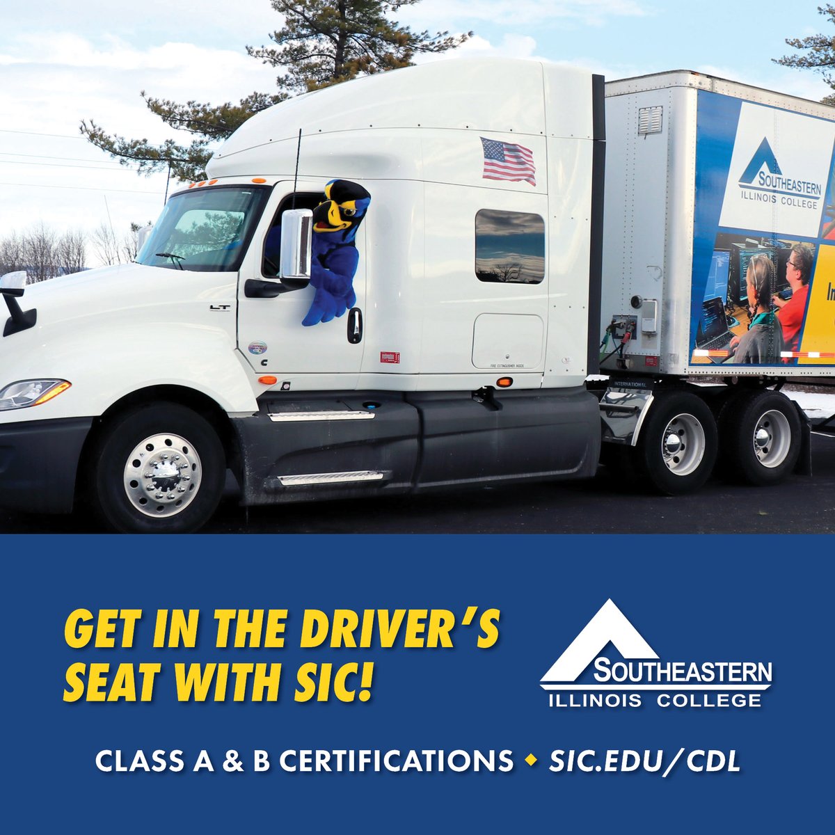 🚛 Start your trucking career with SIC!

CDL Class A training at JALC, Harrisburg or Carmi.
✅ 4-week program
📅 Classes begin in August with start dates throughout the semester.

👉 Register: (618) 252-5400 ext. 4130
☎️ Ricky Sauls ext. 2248

#CDLTraining #JohnALoganCollege