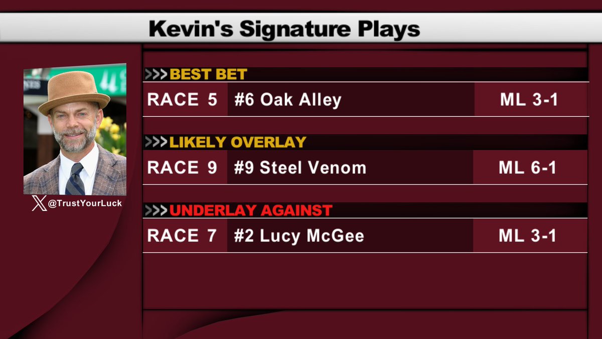 TrustYourLuck's tweet image. We're racing @EllisParkRacing and @TonyCalo5 and I are looking to cash on these Signature Plays