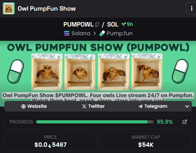pumpowl's tweet photo. Dex done. we locked in

now let’s drag $PUMPOWL to that $1M MC https://t.co/9q0IdGUOgC