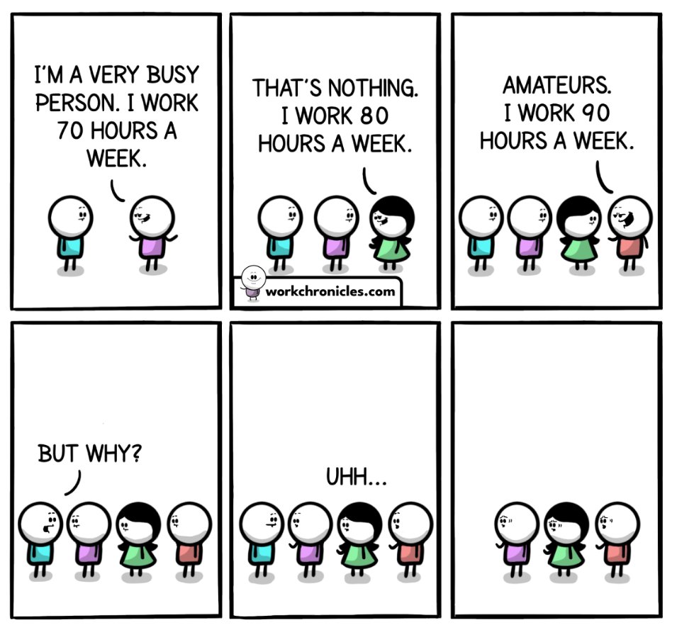 Why do so many leaders &amp; professionals keep working at a punishing pace, even when it damages their health, well-being &amp; relationships? And why do organisational initiatives aiming to curb extreme work hours, e.g., "no email after hours" policies, wellness initiatives - often
