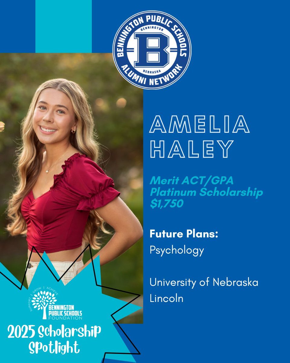 Congrats to 2025 graduate Amelia earning a BPS Foundation scholarship last spring! Wishing you the best of luck on your next chapter in Psychology at University of Nebraska-Lincoln!