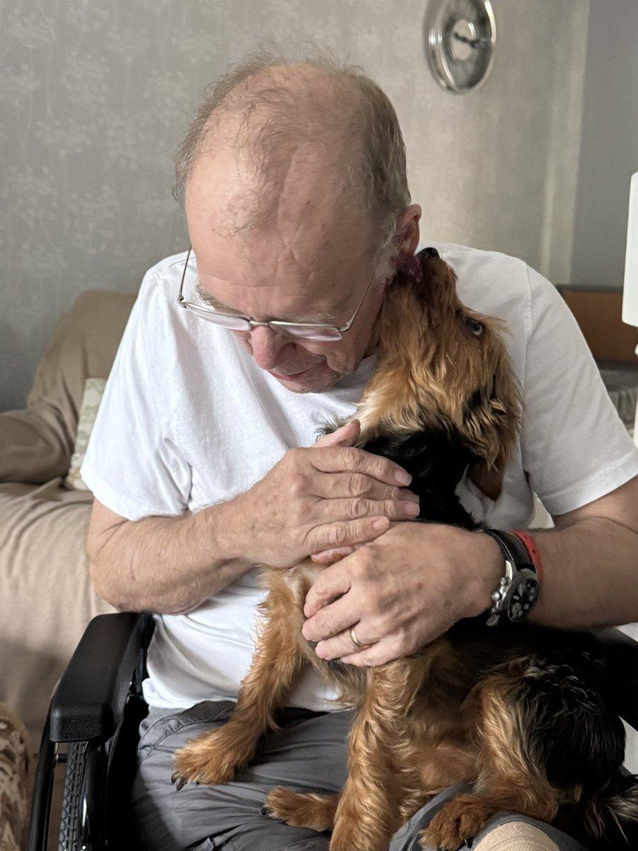 Home visit today for David almost a month since he’s seen his dog.. therapy isn’t just the hard work physically to get you back home  it’s the bigger holistic picture like a cuddle with your dog that means the most to the patient which gives them the final push to get home