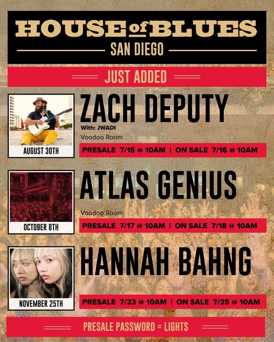 HOBSanDiego's tweet image. JUST ADDED! 🎟️ @ Link in bio.