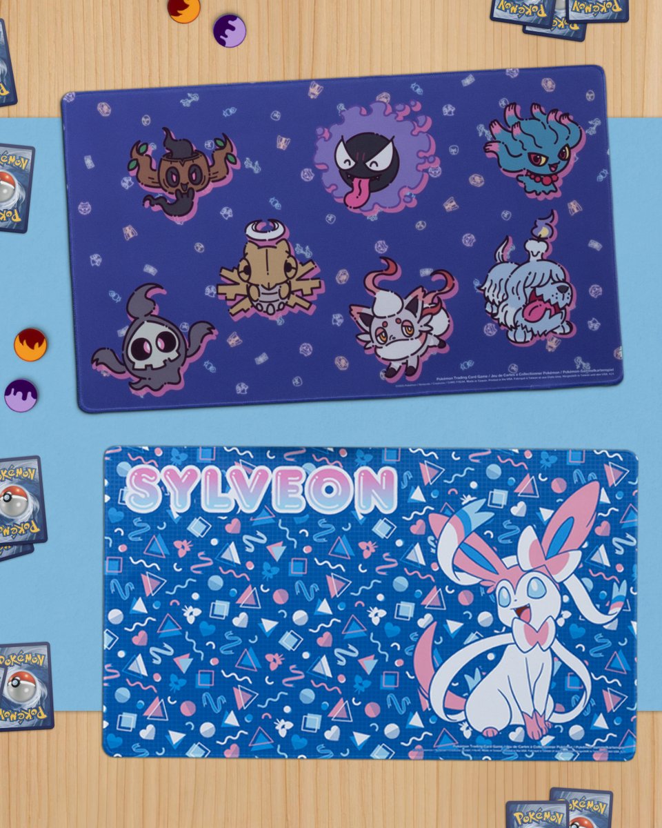 PokemonTCG's tweet image. Check out the newest TCG accessories featuring some of your favorite Pokémon and Trainers in the form of playmats, deck boxes, card sleeves, and more! Which design do you like the most? 💫
Available now from Pokémon Center 🔗pkmn.news/465HA9V