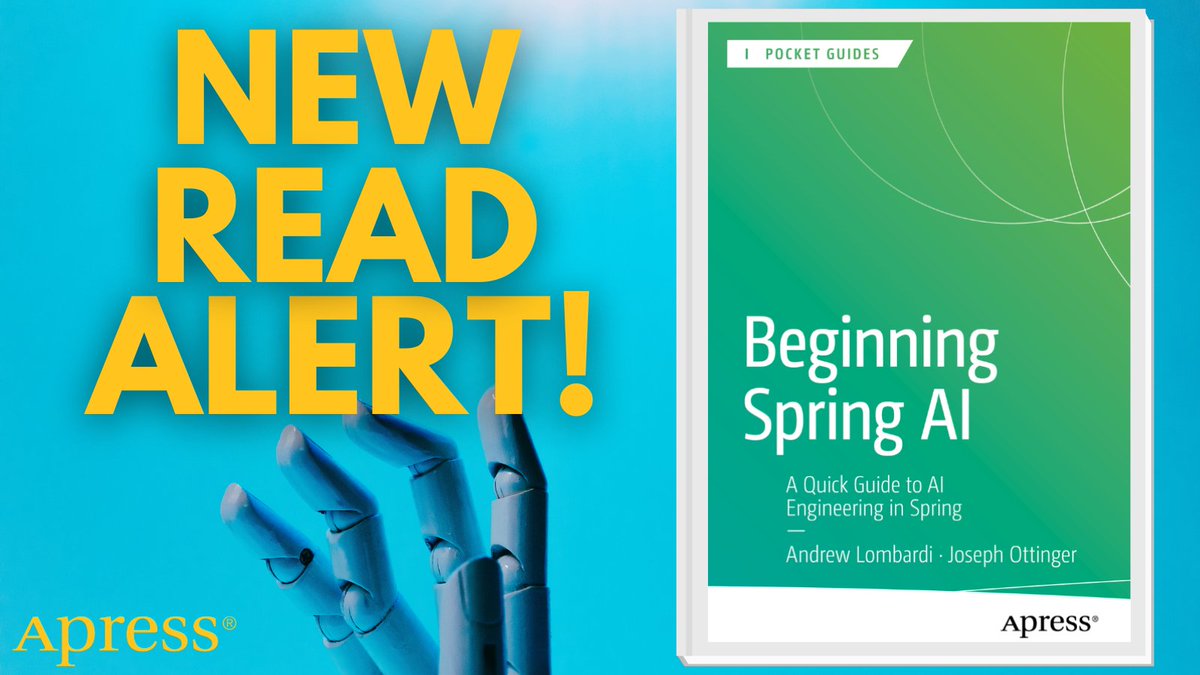 Apress's tweet image. 👨💻 New to #AI but fluent in #Spring? This fast & focused guide from @kinabalu & @josephbottinger helps bridge the gap—learn to query LLMs, build chatbots, and understand the why behind the tech. #JavaAI #SpringDev #LLMTools #AIProductivity #CodeSmart
🔗 ow.ly/WVjm50W7Mis