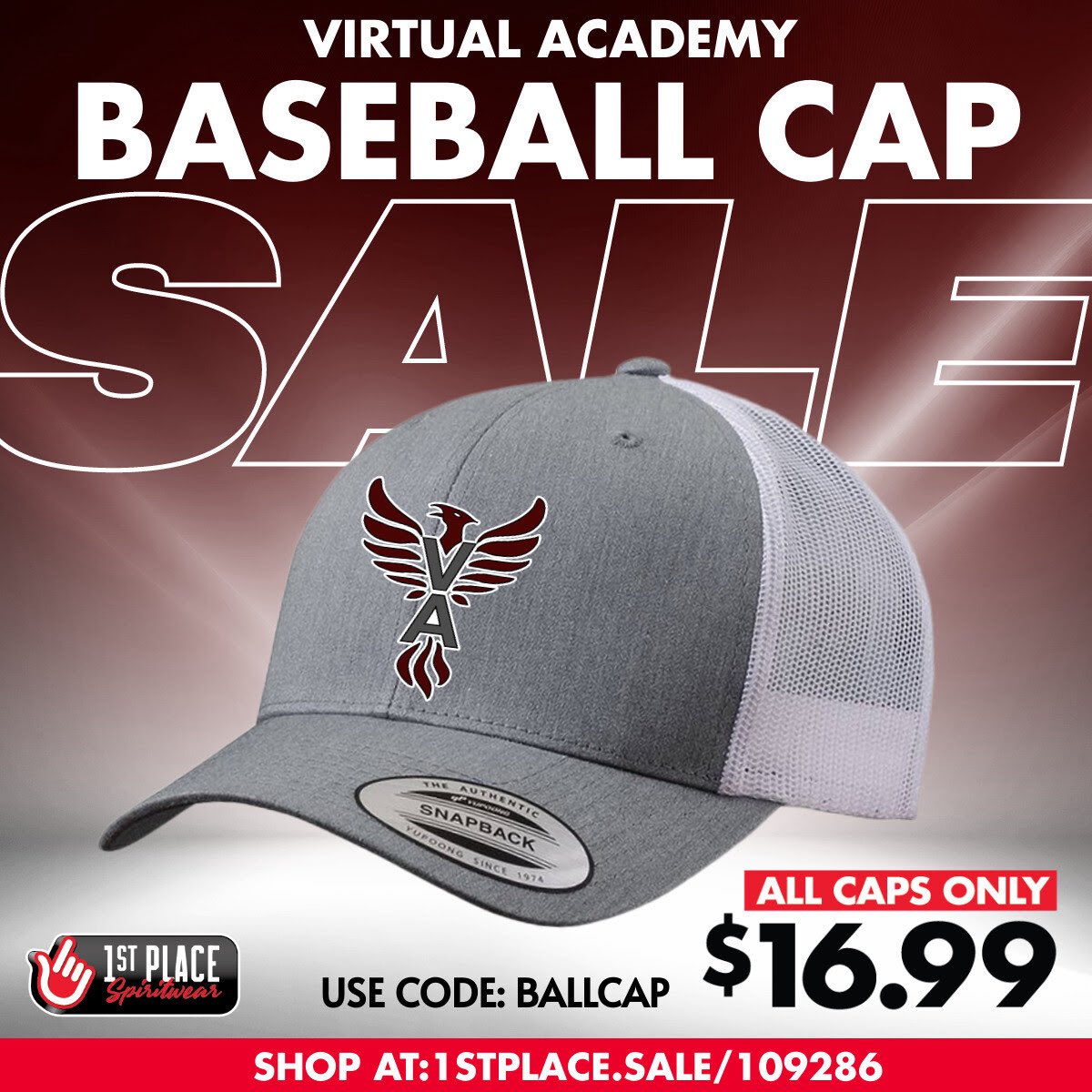 Order now through July 20th during our Baseball Cap Sale. All caps are $16.99 and will deliver directly to your home within days. This is one of the largest baseball cap sales of the year... Don't miss out! 1stplace.sale/109286