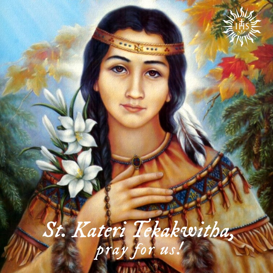 briangpaulson's tweet image. Today is the feast of the first Native American saint, St. Kateri Tekakwitha, who was baptized by Jesuit missionaries. She is the patron of ecology and Native Americans.
