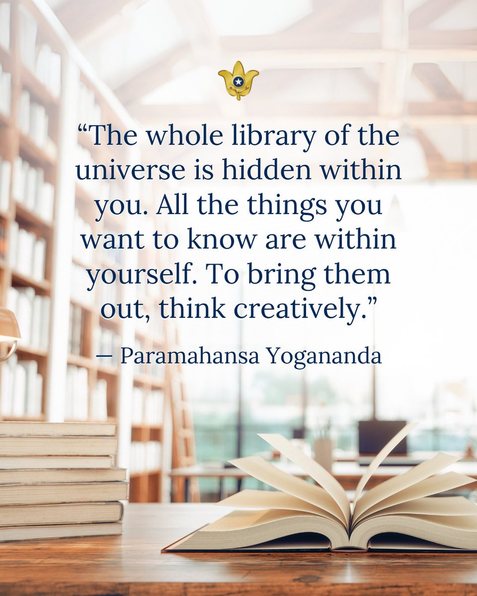 srfyogananda's tweet image. “The whole library of the universe is hidden within you. All the things you want to know are within yourself. To bring them out, think creatively.” — Paramahansa Yogananda 

#Yogananda #quote #InspiringQuote #creativity