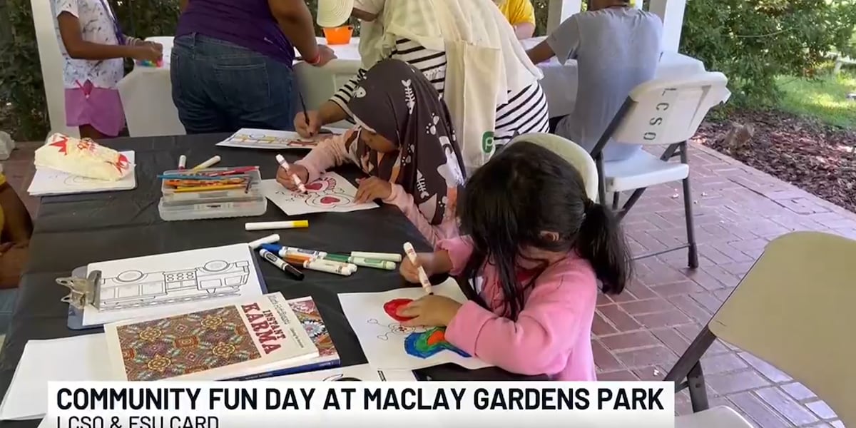 FLSheriffs's tweet image. Deputies joined families in Tallahassee for Community Fun Day, a chance to connect with children on the autism spectrum. From games to patrol car tours, it was all about building trust and showing that law enforcement is here for everyone! wctv.tv/2025/07/13/com…