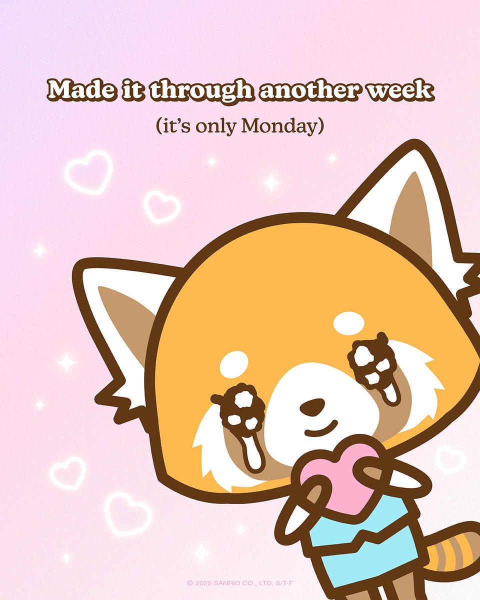 aggretsuko's tweet image. We&apos;ll get through this 🥹🧡 #MondayMotivation