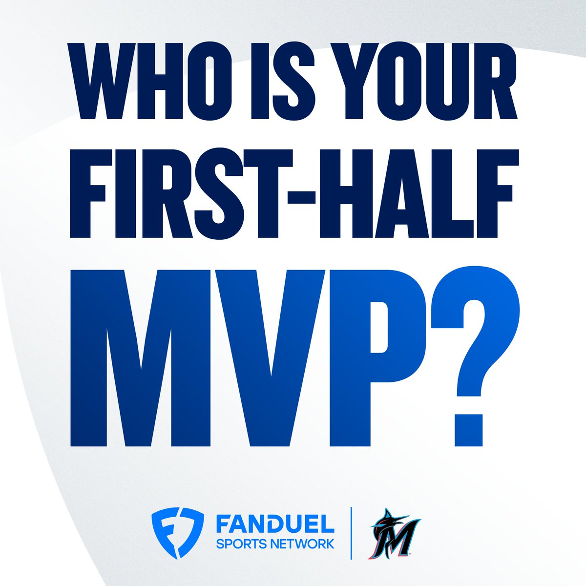 Marlins on FanDuel Sports Network (@fdsn_marlins) on Twitter photo Happy All-Star week, <a href="/Marlins/">Miami Marlins</a> fans! ππ
Who is your MVP for the first half of the season? Vote below! π
#MarlinsBeisbol Happy All-Star week, <a href="/Marlins/">Miami Marlins</a> fans! ππ
Who is your MVP for the first half of the season? Vote below! π
#MarlinsBeisbol