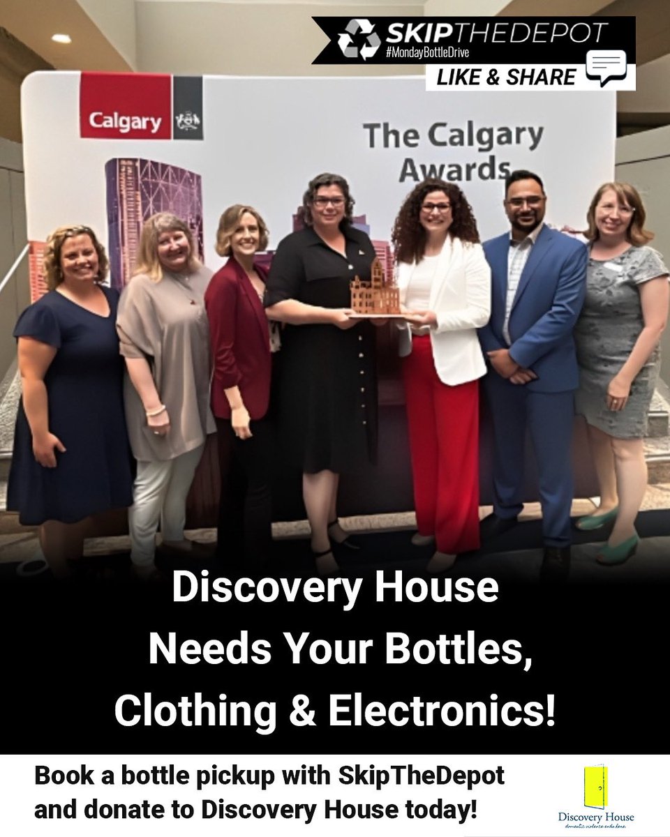 🏡 Book a home bottle pickup and donate to Discovery House today! ♻️💜

1️⃣ Download the SkipTheDepot app.
2️⃣ Book a free pickup.
3️⃣ Select Discovery House or use this link: app.skipthedepot.com/discoveryhouse

#yyc #calgary #bottledepot #bottledepotnearme #bottlerecycling #discovery_house