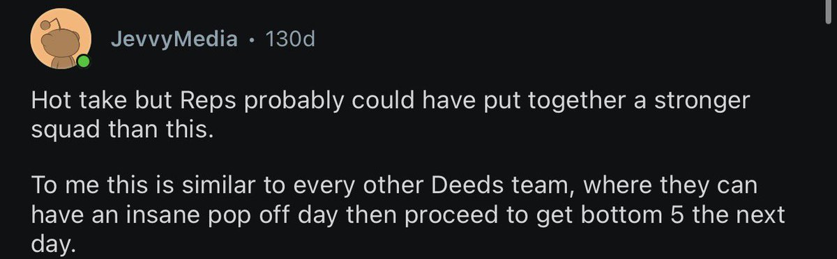 baezakid's tweet image. Shoutout all the super smart Comp Apex Redditors that didn’t believe in Deeds and Vax
Did better than your favorite team at the EWC 📈
