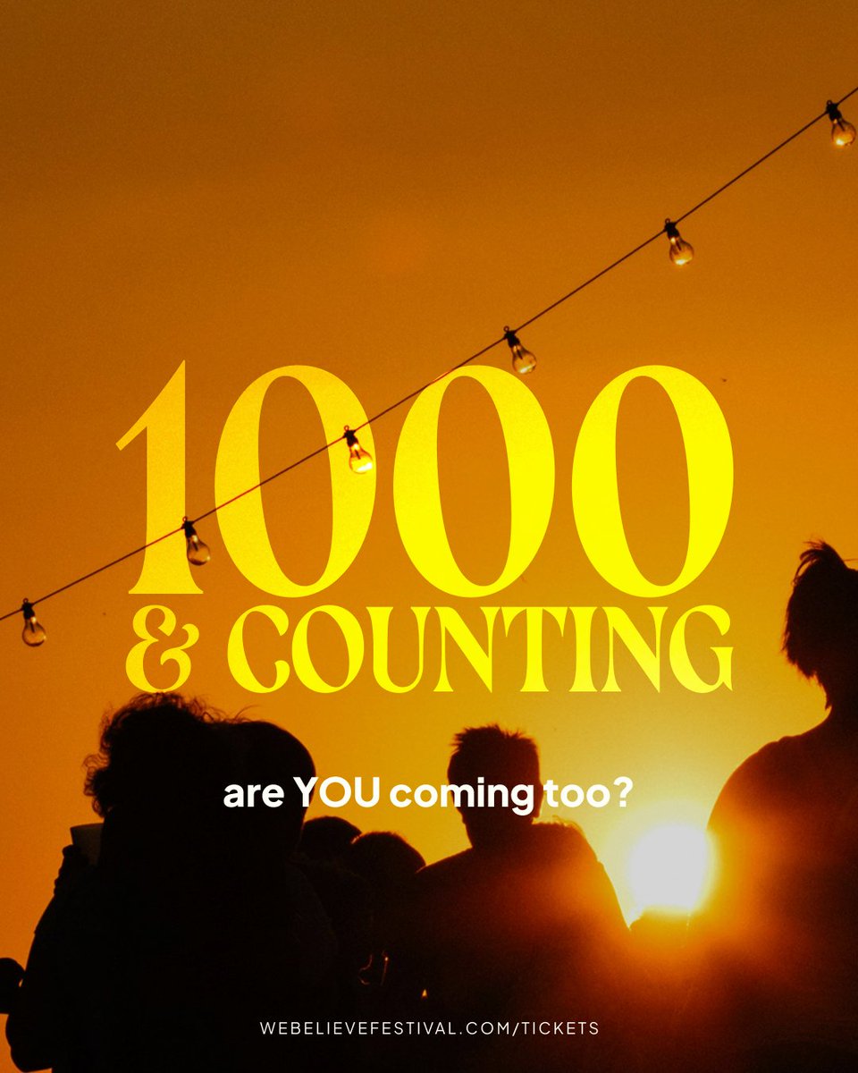 We're excited to say that well over 1000 people are now coming to WeBelieve, with more booking every day! You, your friends and your parish can be a part of it too.

There's still time to join: webelievefestival.com/tickets