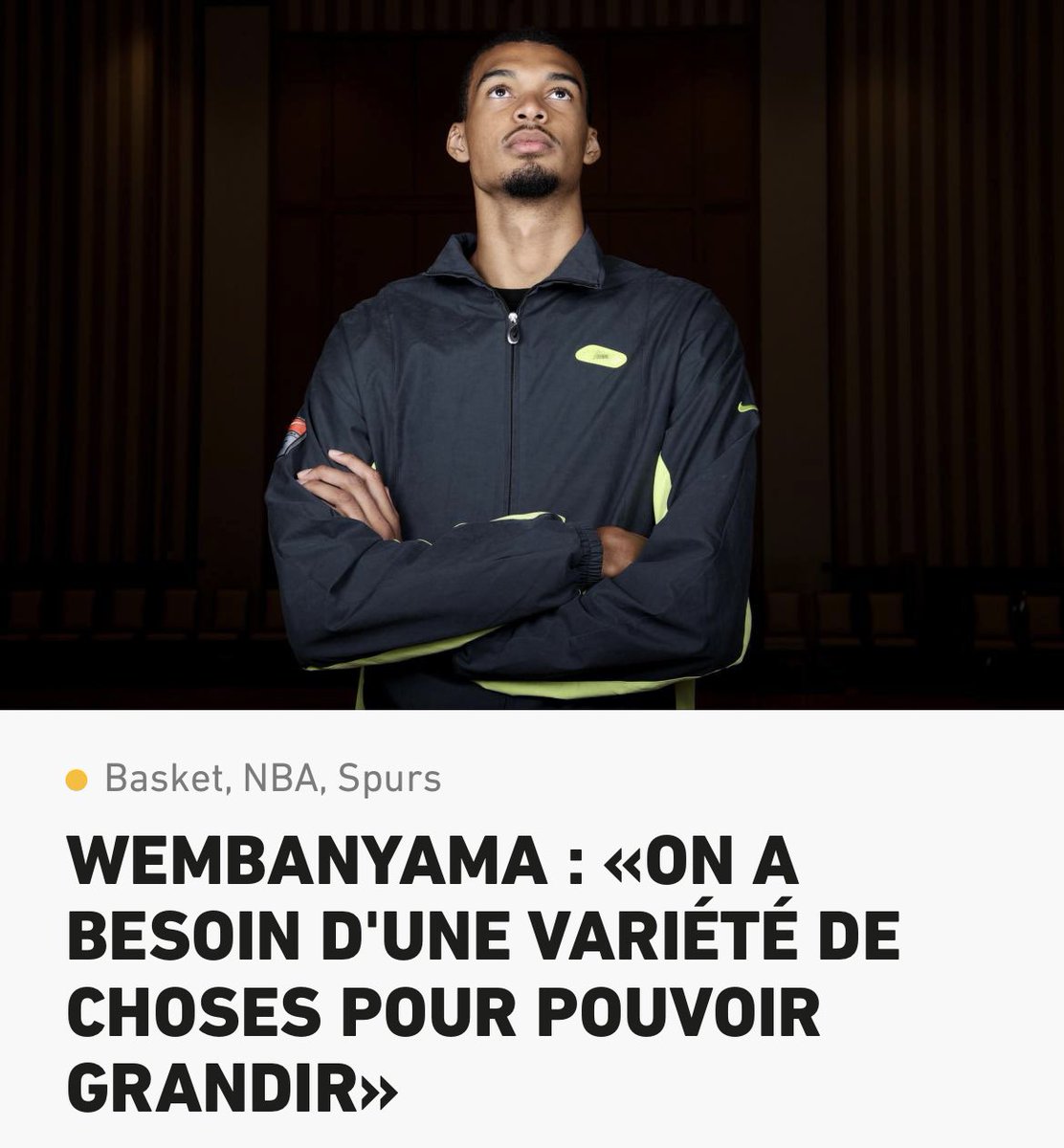🚨EXCLU <a href="/lequipe/">L'Équipe</a> 

Victor Wembanyama s’est confié pendant plus de 30 minutes à L’Équipe à Las Vegas.

Enfin débarrassé de sa thrombose à l'épaule, il revient sur les doutes traversés et les enseignements tirés de sa première longue blessure, déterminé à revenir encore plus fort