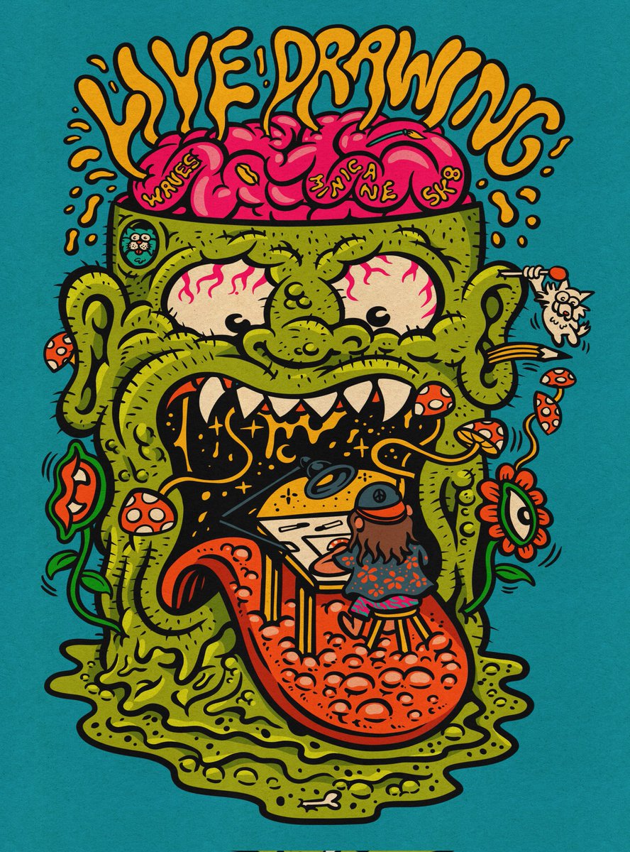 GM. Wednesday 16th at 1PM ET I'm gonna be drawing weird sh**t on Twitch. Come say hi &amp; chat!