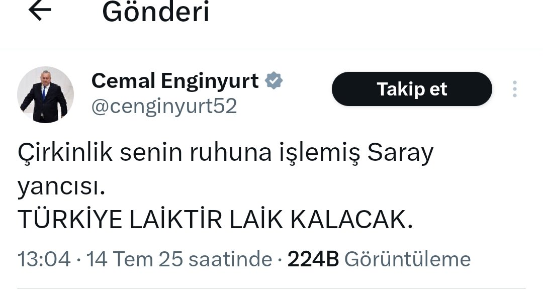 Şimdi soruyorum, Mantığı kuvvetli olanlar, Kelam'dan anlayanlar yorumlasın! 
Yoksa ben fetvâ'yı yapıştırırım! 

Bu Cümle kâfir eder mi etmez mi?? 

#öyleyse Ali Koç istifa Türk Milleti Almayın Almasınlar