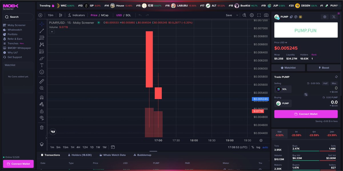 0xGumshoe's tweet image. A lot of people are saying there&apos;s no liquidity on $PUMP

That&apos;s because you&apos;re on Dexscreener (you&apos;re watching the chart for just one LP)

On @mobyagent clearly shows $34M liquidity so far

Use Solana-based screeners that provide accuracy.