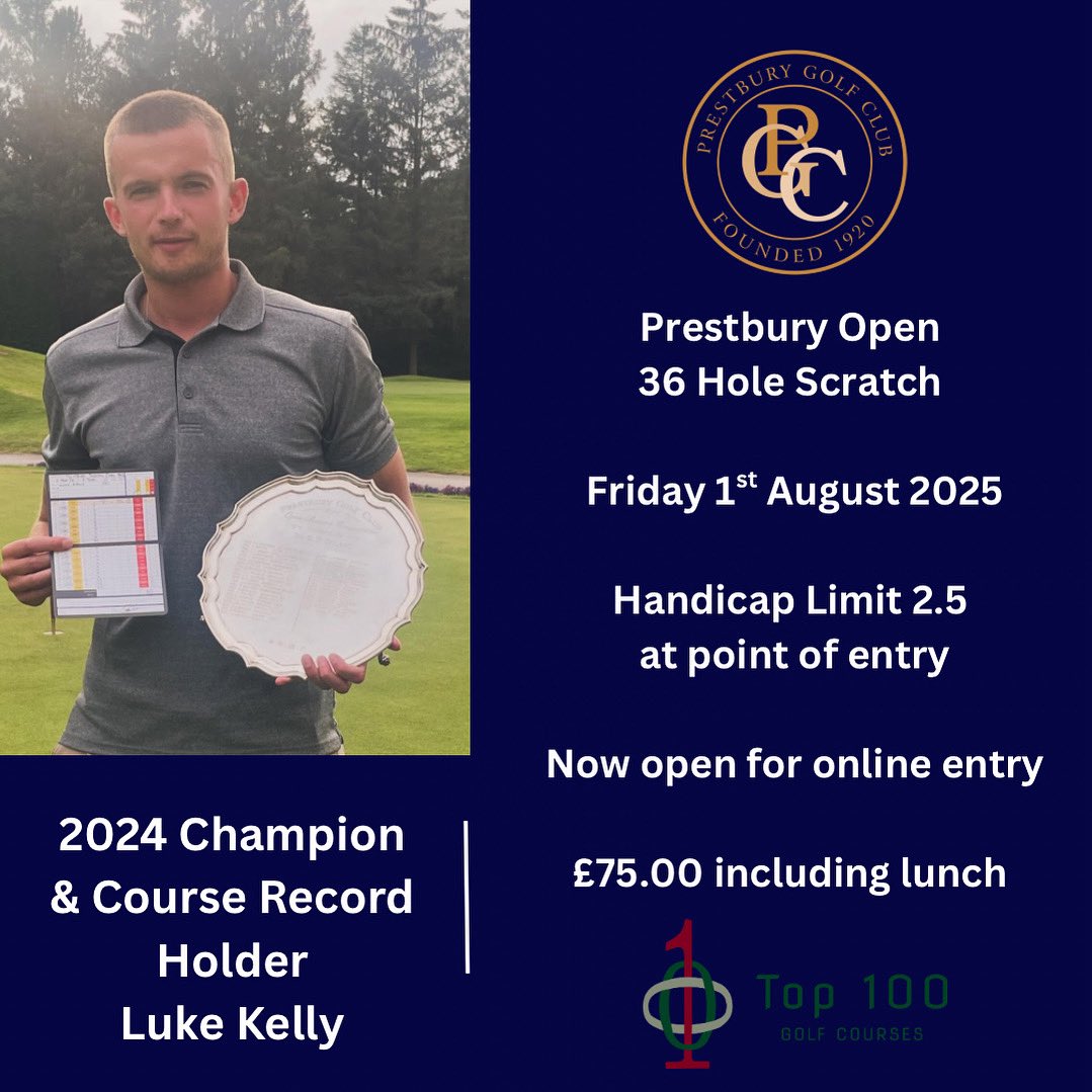 Don’t miss the opportunity to write your name in to Prestbury History ⛳️ 

Our scratch open is just a few weeks away. 

#PrestburyGC #openevents #northwest #golf #history