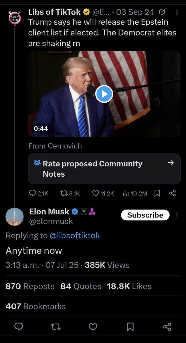 Elon's first good reply
