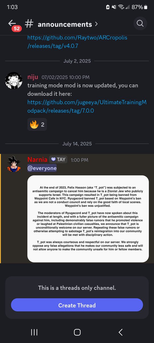 Suing your way back into a high level discord is insane behavior, fuck zionists and free palestine