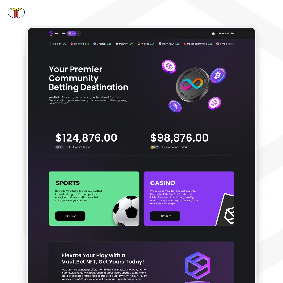 DfinityDesigner's tweet image. DESIGN DROP – VaultBet

Designed from the ground up for the Internet Computer. 

I handled:
🎨 Full UI/UX
🧱 Component Library
⚙️ Design systems, desktop &amp;amp; mobile

Built for speed, scale, and self-custody.

#ICP $ICP #InternetComputer #Web3Design #uxui