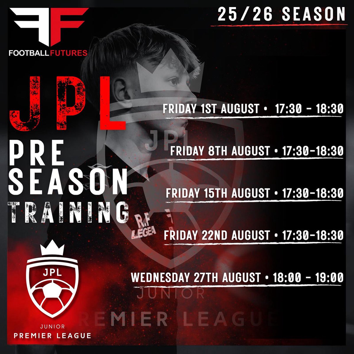 JPL Squads Pre-Season is Fast Approaching! 

We can’t wait to welcome our talented squads back in this August as we gear up for an intense and focused pre-season. It’s time to put in the hard work, build team chemistry, and prepare for a massive season ahead. Let’s go!
