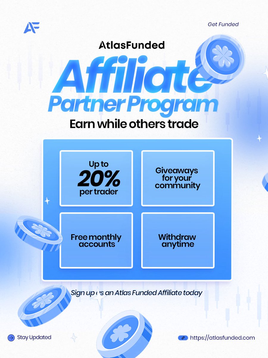 PipsCabal's tweet image. Become our Affiliate and Earn while you trade!🔥

✅ Up to 20% Industry leading Commission on each sale
✅ Giveaways for your community
✅ Free monthly accounts
✅ Instant Commission Withdrawal

Ready to partner with a winner?

Sign up today:  atlasfunded.com/partners