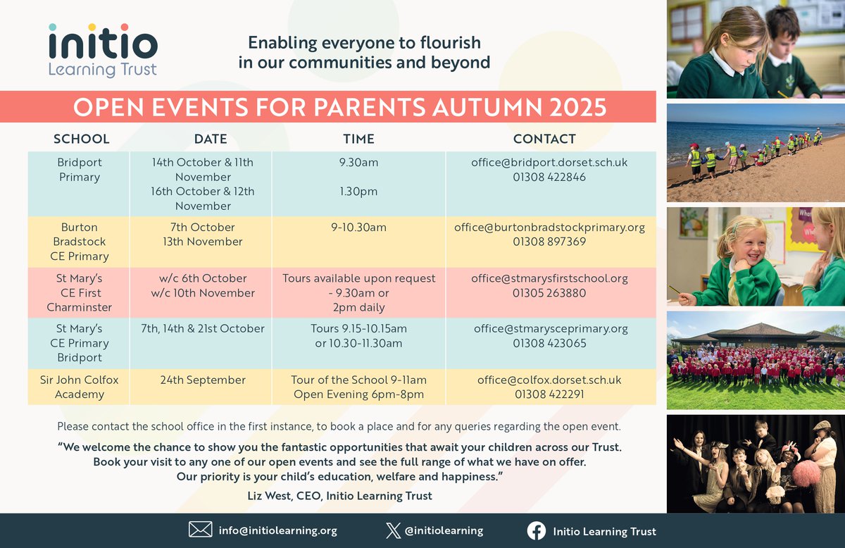 initiolearning's tweet image. Open Events - Autumn 2025!!
Book your visit to any one of our open events and see the full range of what we have on offer. We welcome the chance to show you the fantastic opportunities that await your children!!