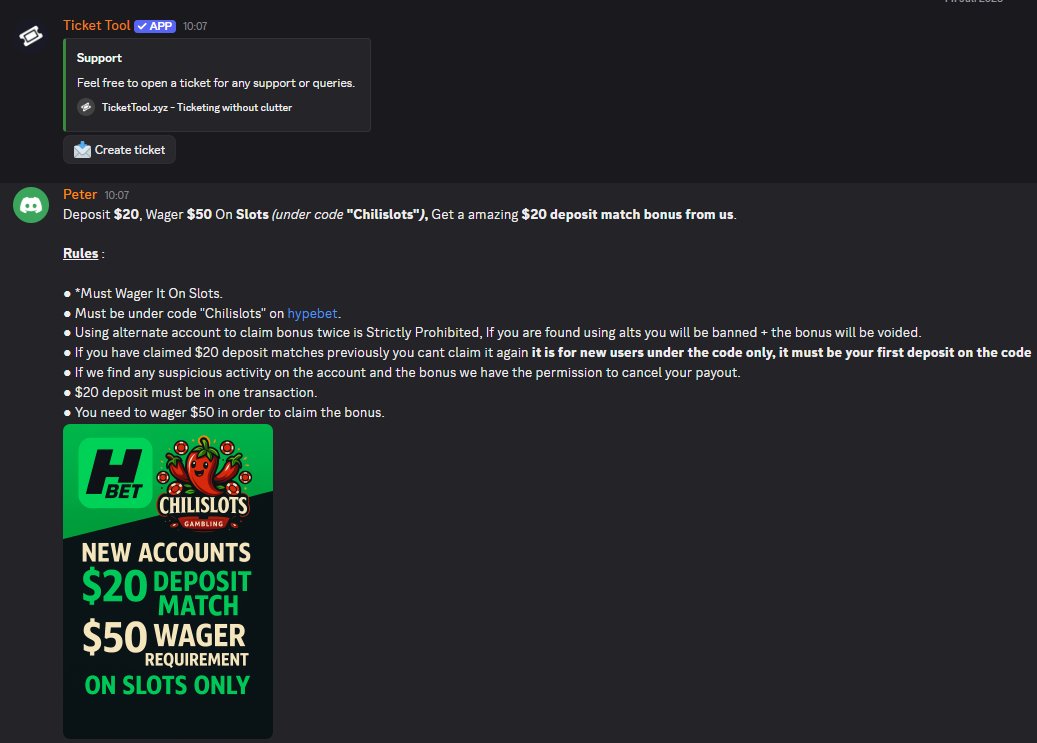 💰 NEW $20 DEPOSIT MATCH IS LIVE ON OUR DISCORD!  
discord.gg/YhHfC4dTgU 
MAKE SURE TO CHECK IT OUT FOR SOME FREE MONEY 😉
♻️ RETWEET FOR A CHANCE TO WIN $20 🍀