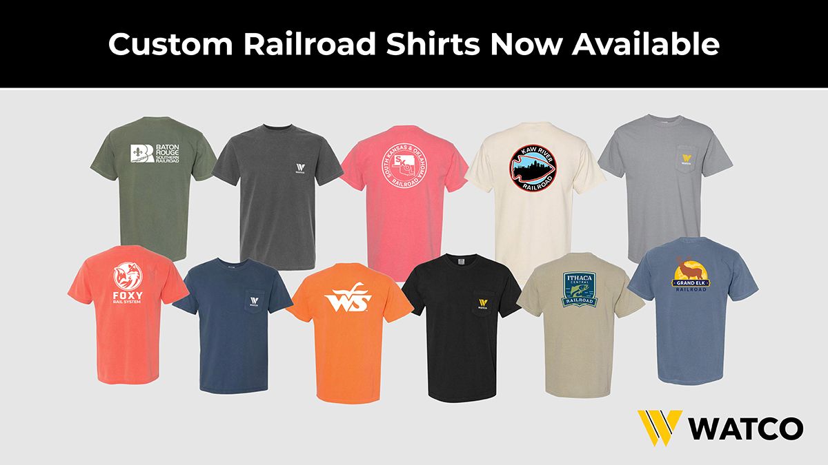 WatcoRail's tweet image. Show your Watco spirit with this Comfort Colors T-shirt, now available for purchase! Choose from a variety of colors, each featuring the Watco logo on the chest pocket and your favorite Watco #railroad logo on the back. bit.ly/4kBQFLj