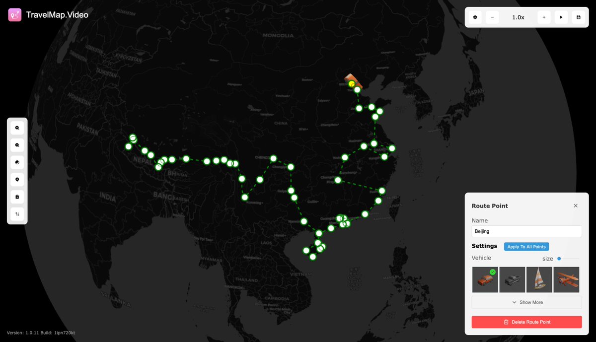 去年 12 月左右我让 AI 帮我写的产品已经为我赚了 2000 多美金了。

网站是免费的，但是我用 Tauri 把网站打包成了 APP 上架了 AppStore，APP 是收费的，卖 25 美金。

当时只是我的一个网站引流到 APP 实现变现转化的一个思路，没想到真的成了。

travelmap.video