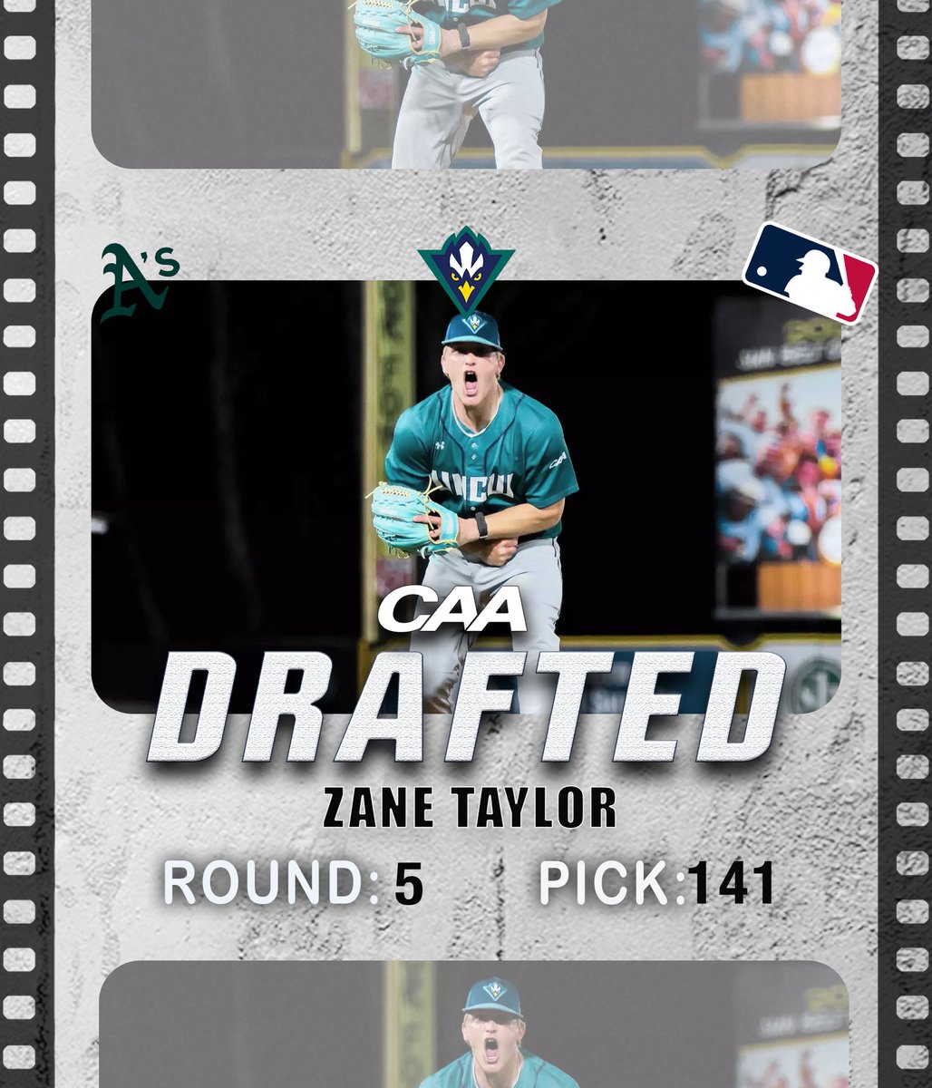 CAASports's tweet image. ⚾️ With the 141st pick in the @MLB Draft, the @Athletics’ select @UNCWBaseball’s Zane Taylor!
#CAABaseball