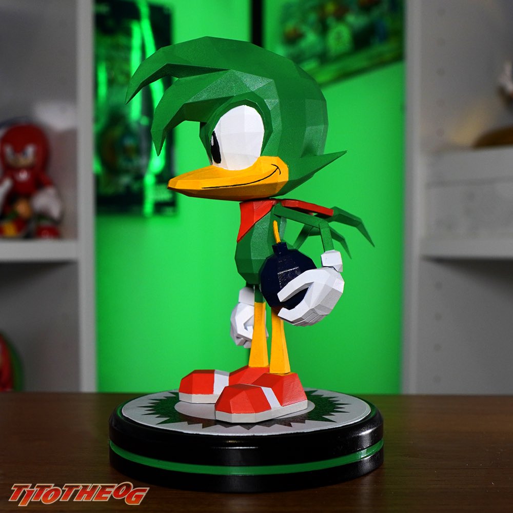 TitoTheOG's tweet image. Get in the ring with the fighters💥! Here is statue 1/??? Of my Sonic the Fighters set! Bean the Dynamite! I’ve always loved the low poly look of Sonic the Fighters and being able to capture that is such an awesome feeling! What character next?