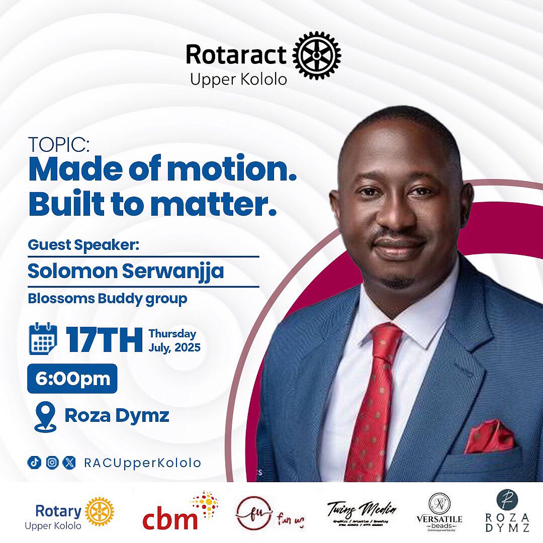 RACUpperKololo's tweet image. We are born of motion — restless, reaching.
We are built to matter — to stir hearts and shape stories.
This Thursday, we dive into the depth of this truth, guided by a master of impact through words, Mr. Solomon Serwanjja.
🗓️ July 17th
🕕 6:00PM
📍 @RozaDymz
#UkThurdays…