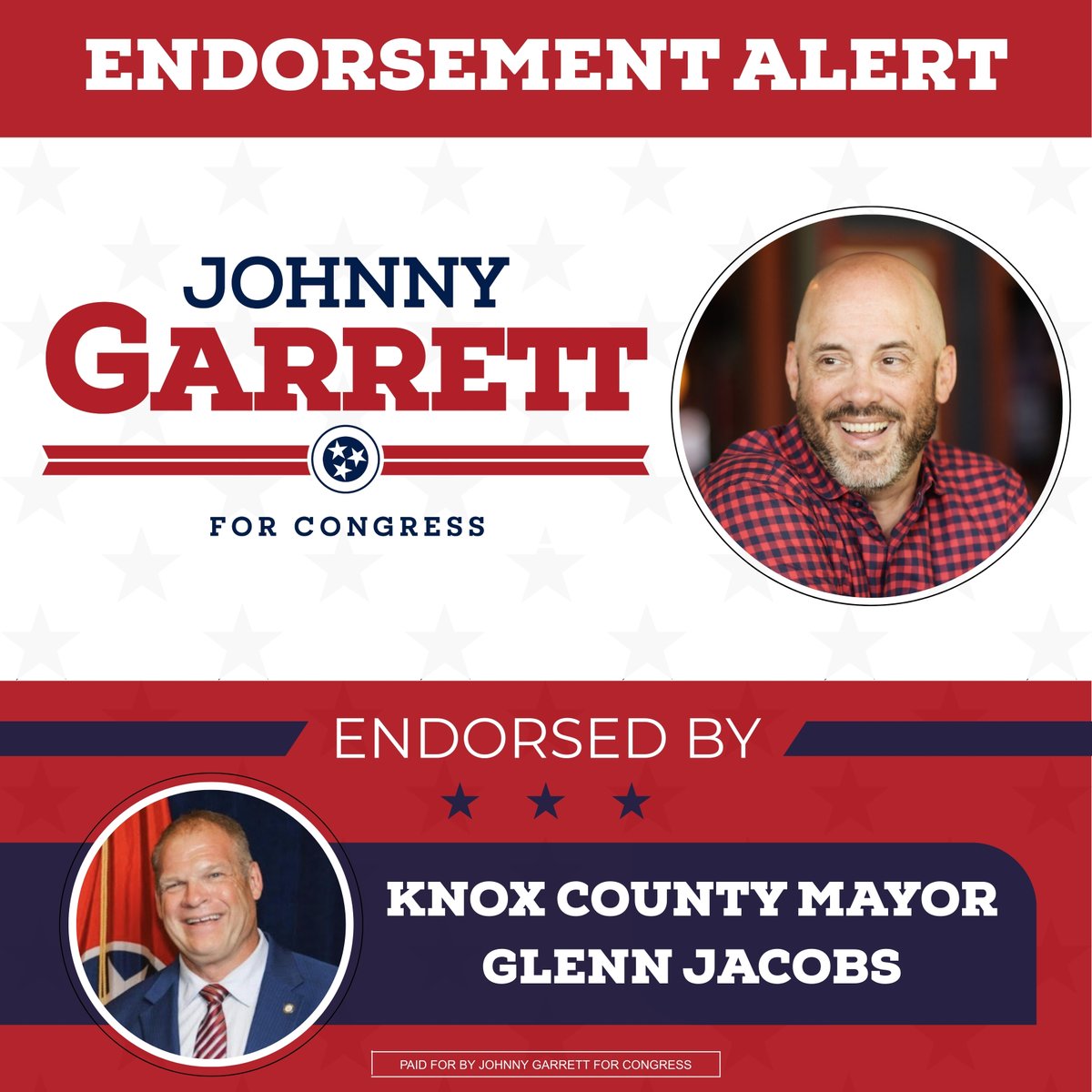 Mayor <a href="/GlennJacobsTN/">Glenn Jacobs</a> has been an incredible conservative leader in our state, and I’m honored to have his support. Welcome to the team, Mayor!
