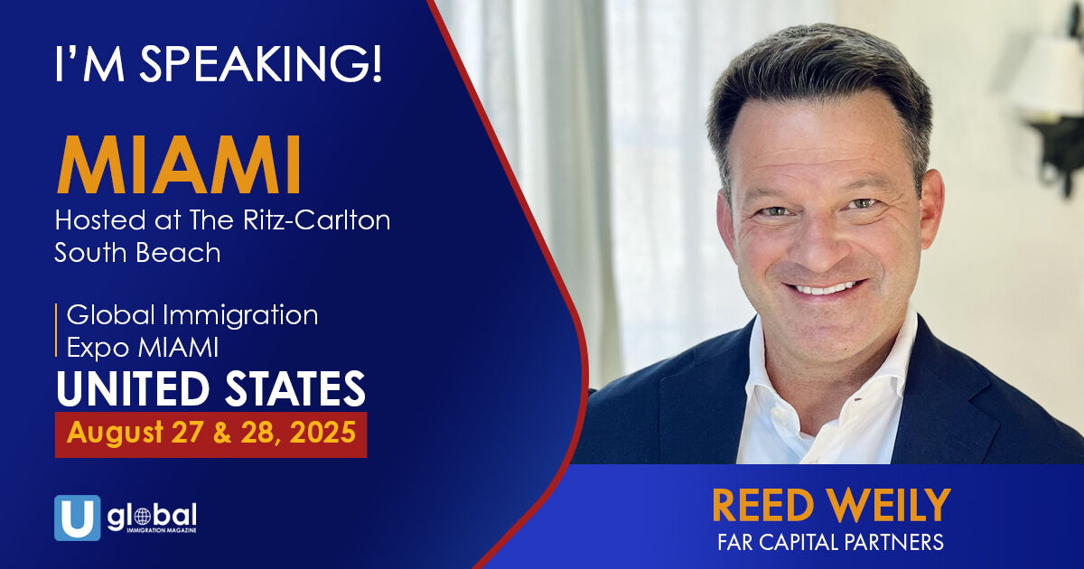 UglobalOfficial's tweet image. We proudly announce that Reed Weily from Far Capital Partners will speak at our Global Immigration Expo in Miami on August 27-28!
Book your seat now!
eventbrite.com/e/2025-eb-5-gl…
#eb5 #visa #goldcard #usa #usimmigration #immigration #citizenship #residency #miami #investors