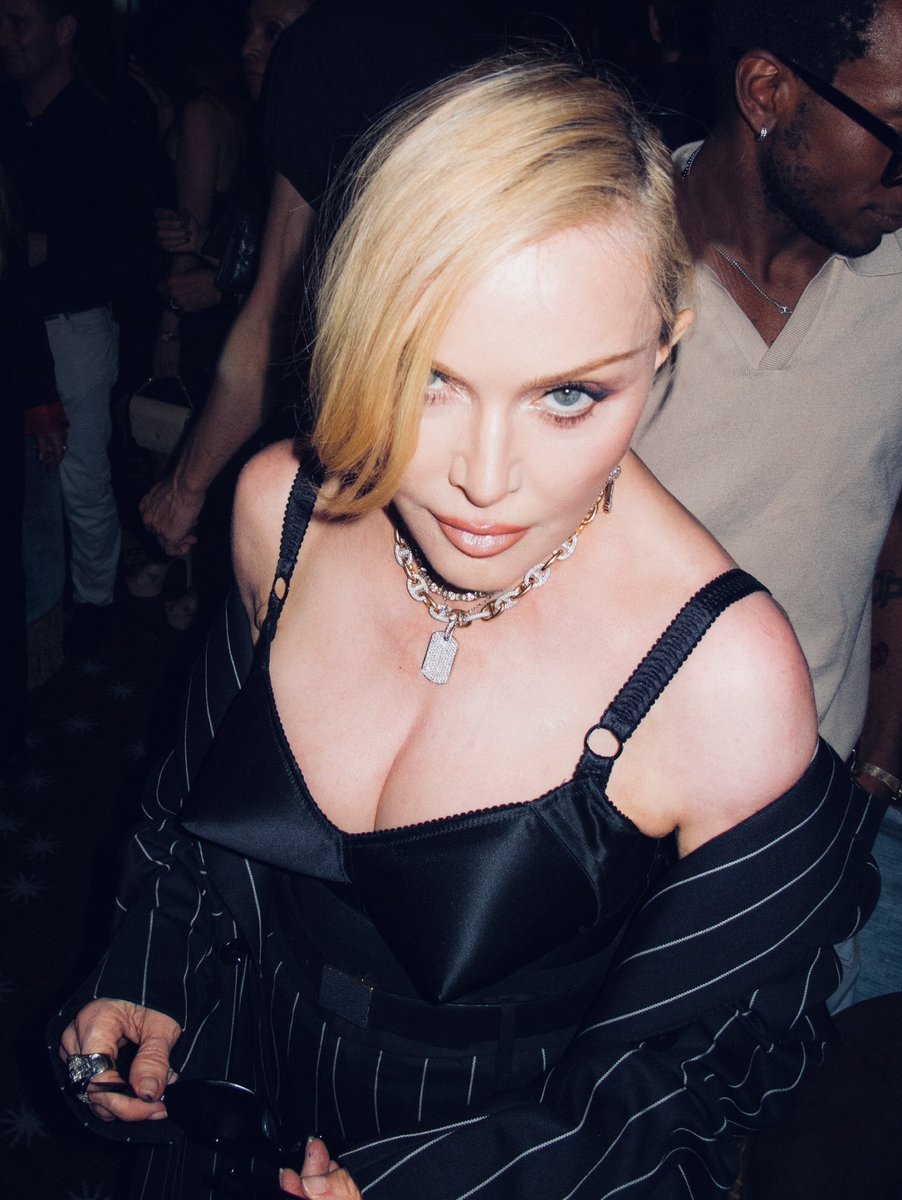 Madonna's tweet image. When Your Bestie throws a 90’s Theme Birthday Party, you don’t want NO SCRUBS!! 🎂🥳🎉🧢🩵