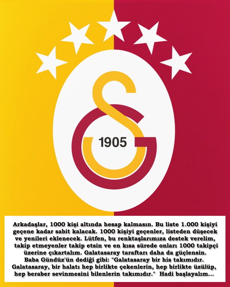 GALATASARAY75XX's tweet image. 🇹🇷🇹🇷
@sevimaseldemir
@gskatmani
@AslanTrend1905
@lionsgirls_
@meroisGALA
@Sametovic88
@sujevd
@muge_ayLa_omer
@Ferhat341905
@HasanKa06028606
@berrin_kaya034
@eliff1905gs
@v0lk4n714
@mrt46246
@Gsarayyyyyyyyy
@ferdikolik07
@gltsry0312
@Bidolu5
@birisibiri17927
@GizemIcardi
🇹🇷🇹🇷