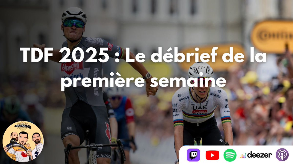 🚨LIVE MARDI 13H🚨
twitch.tv/caderaille

Épisode de jour de repos pour revenir sur la première partie du #TDF2025 

Mais c’est vous 🫵 qui la faites !

Venez poser vos questions ou posez les ici on répondra dans l’émission 🔥