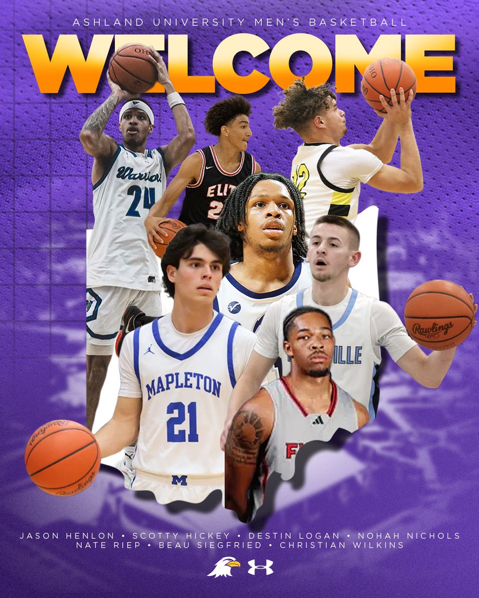 Seven newcomers will make their Ashland University Men's Basketball debut this season! Help welcome them to Eagle Nation! 🦅

goashlandeagles.com/news/2025/7/14…