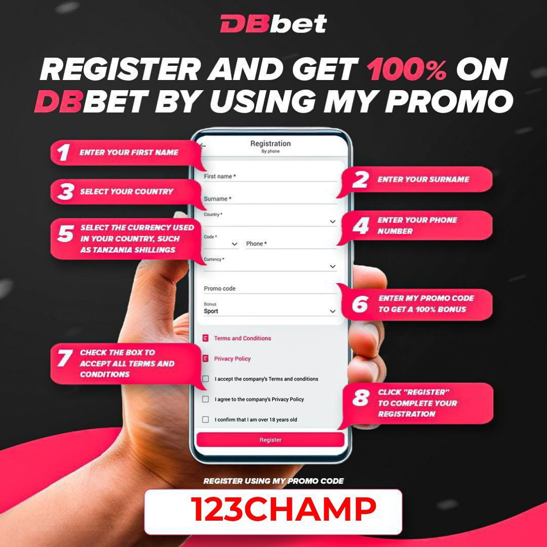 🎁 DBBET GIVEAWAY 🎁
Stakes to First 7 Accounts🫰🏿 ✅.

📲Register &amp; Deposit atleast 25ksh⤵️

📲 Link➡️ db-bet.co/44QWwYe

📲Promocode: 123CHAMP

Share a screenshot of your new account below ...