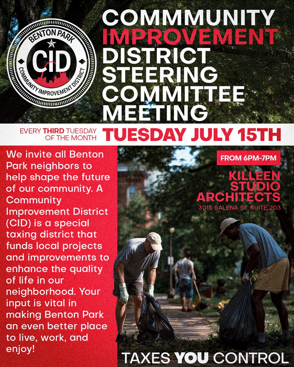 🚨 Important Meeting – Tuesday, July 15th! 🚨
If you’ve been waiting for the right time to get involved in improving our neighborhood—this is it.
We’re at a critical point with big decisions ahead, and this meeting will shape the direction of our Community Improvement District.