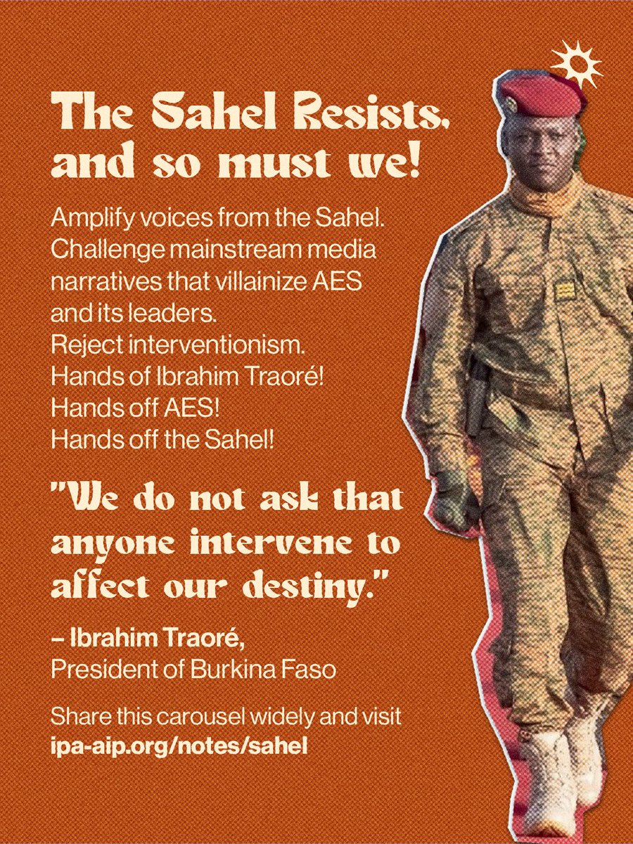 peoplesassembl_'s tweet image. 🌍 To understand the Sahel is to understand ourselves. How does imperialism operate? How does the Global South resist? How do we build internationalist solidarity?
✊🏿 The Sahel Resists, and so must we. We amplify the voices of Sahelian activists, peasants, youth, and women…