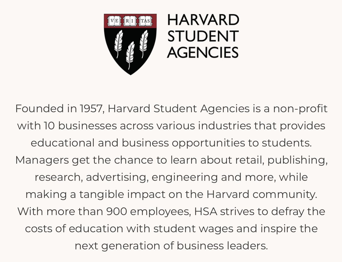larryvc's tweet image. Until his tweet yesterday, I had no idea that @BillAckman was an alum of Harvard Student Agencies (HSA) - as am I. Such a great place to learn about business and launch a business career.