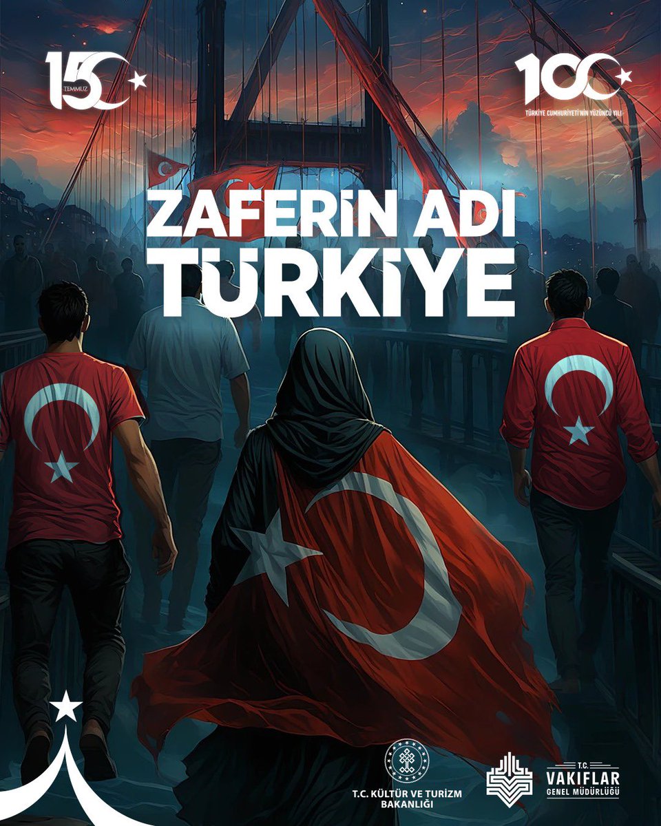 15 Temmuz 2016 gecesi milletimiz;  vatanına, istiklâline,  demokrasi ve istikbaline canı pahasına sahip çıktı. 

Aziz şehitlerimizin kahramanlığı, gazilerimizin cesareti ve milletimizin vakur duruşu ile yazılan bu destanı unutmadık, unutmayacağız.

Vatanı ve bayrağına sahip çıkan