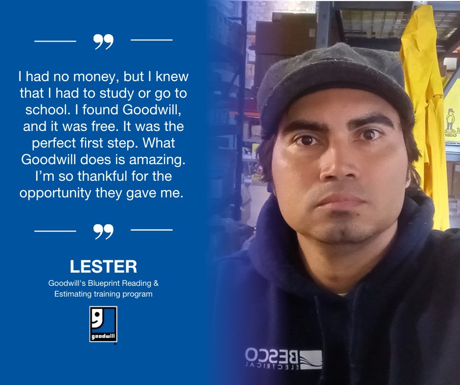 When Lester came to the U.S. from Nicaragua, he dreamed of a career in construction. With help from our Construction &amp; Trade Skills program and his career navigator, Keitha, that dream is now real!

 🔗Read more: goodwillsp.org/success-story/…