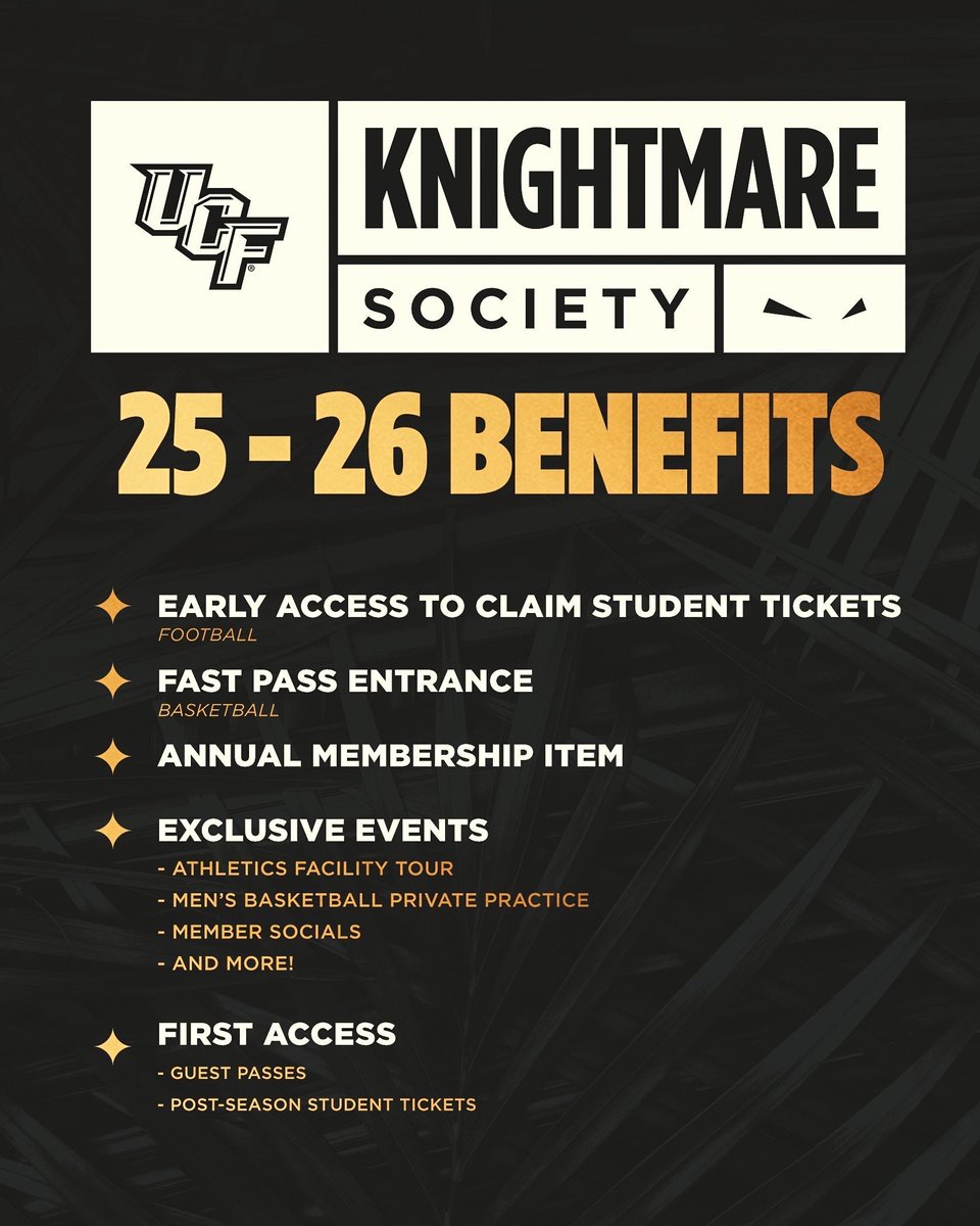 Knightmare_UCF's tweet image. 🚨 Knightmare Society Memberships for the 25-26 year are officially open! Reminder - you must use your Knights email address to join.
Returning members ➡️ bit.ly/4lZwvMl
New members ➡️ bit.ly/44NkulY
