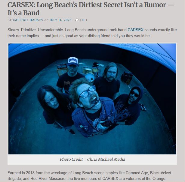 #MusicMonday is a good one for <a href="/carsexlbc/">carsexlbc</a> with Thanks to @CapitolChaosTV for the in-depth new interview! capitalchaostv.com/2025/07/14/car…