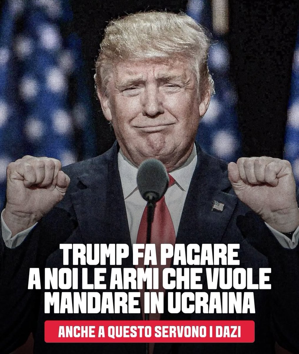 Trump annuncia tutto soddisfatto che i nuovi missili che gli USA invieranno in Ucraina verranno in realtà pagati dai paesi europei, Italia compresa. 

Così a pagare il conto saranno ancora una volta le imprese italiane e tutti i cittadini, che vedranno le proprie tasse finire